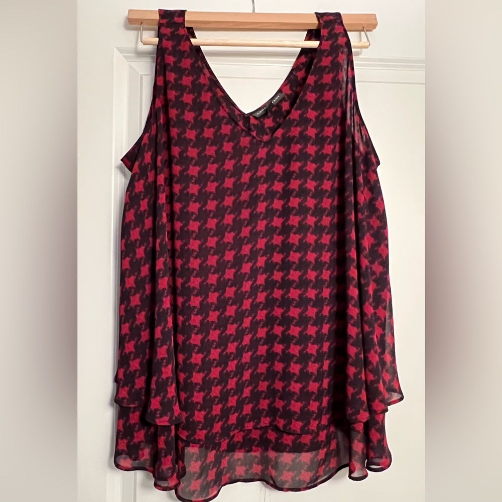 Red and Black Houndstooth Women's Top Lane Bryant 20P